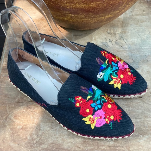 Nine West flats loafers embroidered Oaxaca style Mexico folk size 8 - Picture 12 of 12